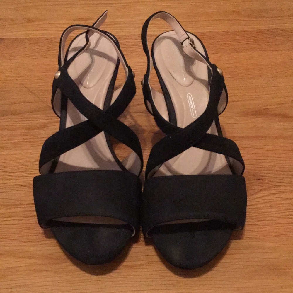 Rockport Black Wedge Sandal